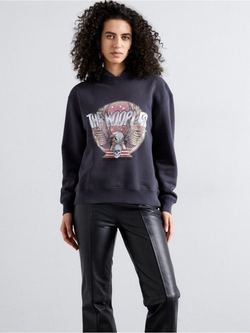 NWT | The Kooples Cotton Graphic Print Hooded Eagle Sweatshirt Size 1 (US4/S)